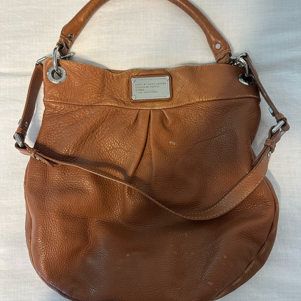 Marc by Marc Jacobs Brown Hobo Bag with Pebbled Leather
